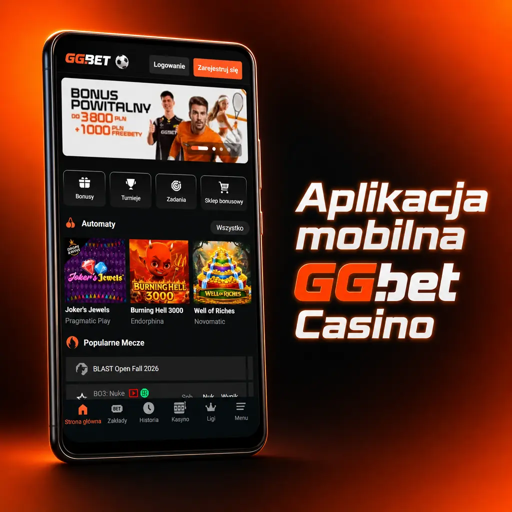 Aplikacja mobilna GGbet Casino na Androida w formacie APK z automatami, grami stołowymi i zakładami sportowymi