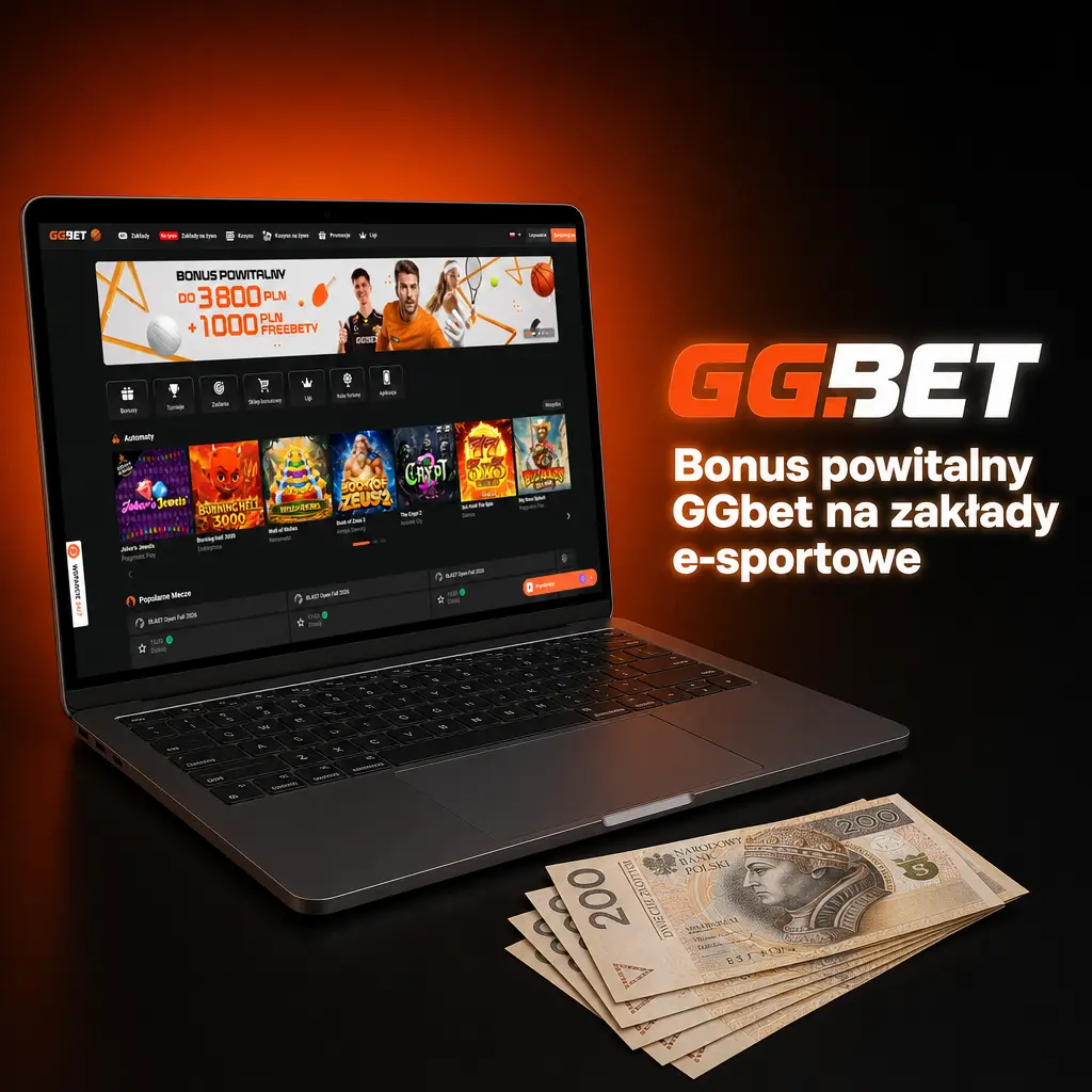 Bonus powitalny GGbet do 3800 PLN plus 1000 PLN freebetów na zakłady e-sportowe CS2, Dota 2 i LoL