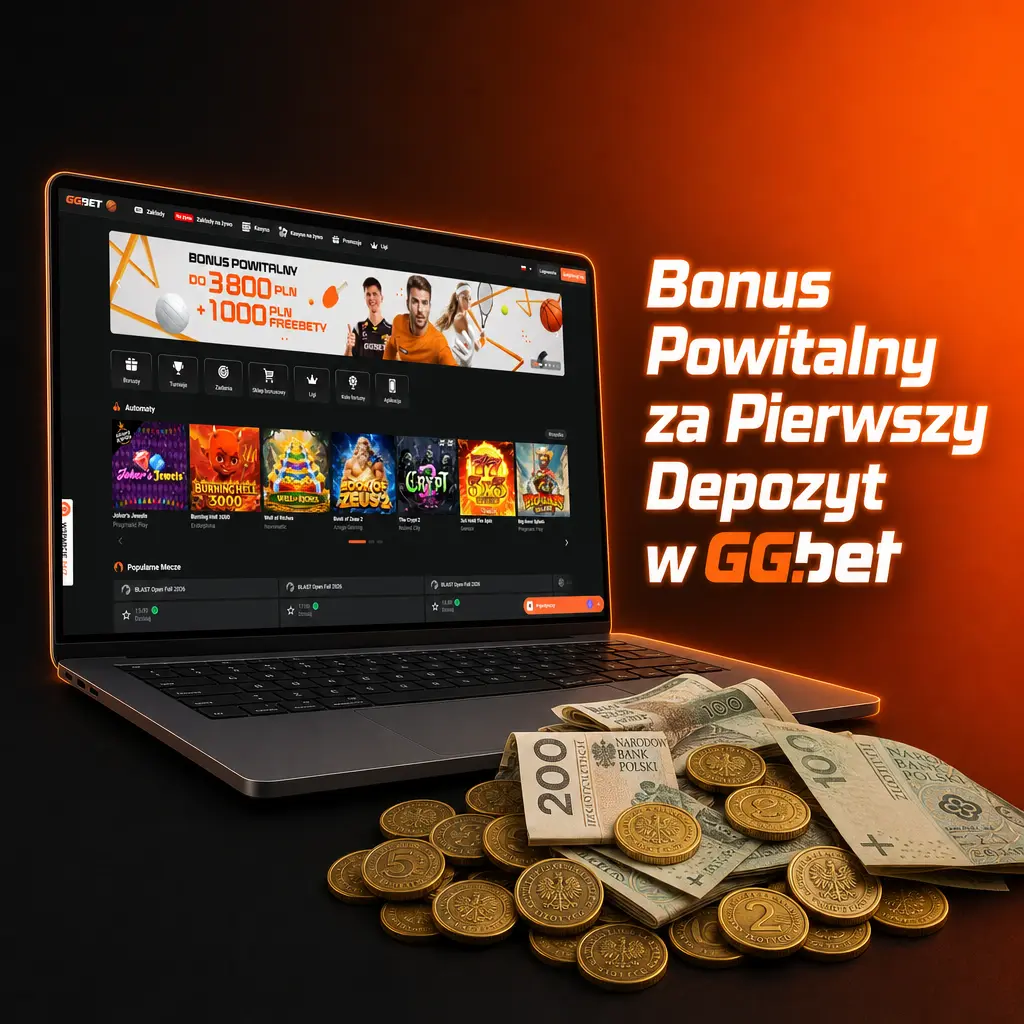 Bonus powitalny GGbet: do 3800 PLN za pierwszy depozyt plus 1000 PLN w freebetach sportowych.