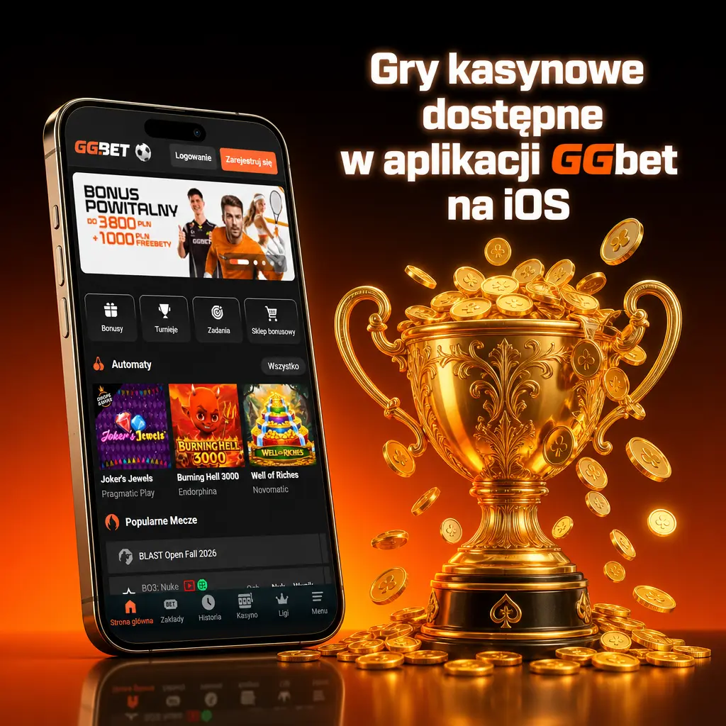 Gry kasynowe w aplikacji GGbet na iOS: automaty, ruletka, blackjack i kasyno na żywo od czołowych dostawców