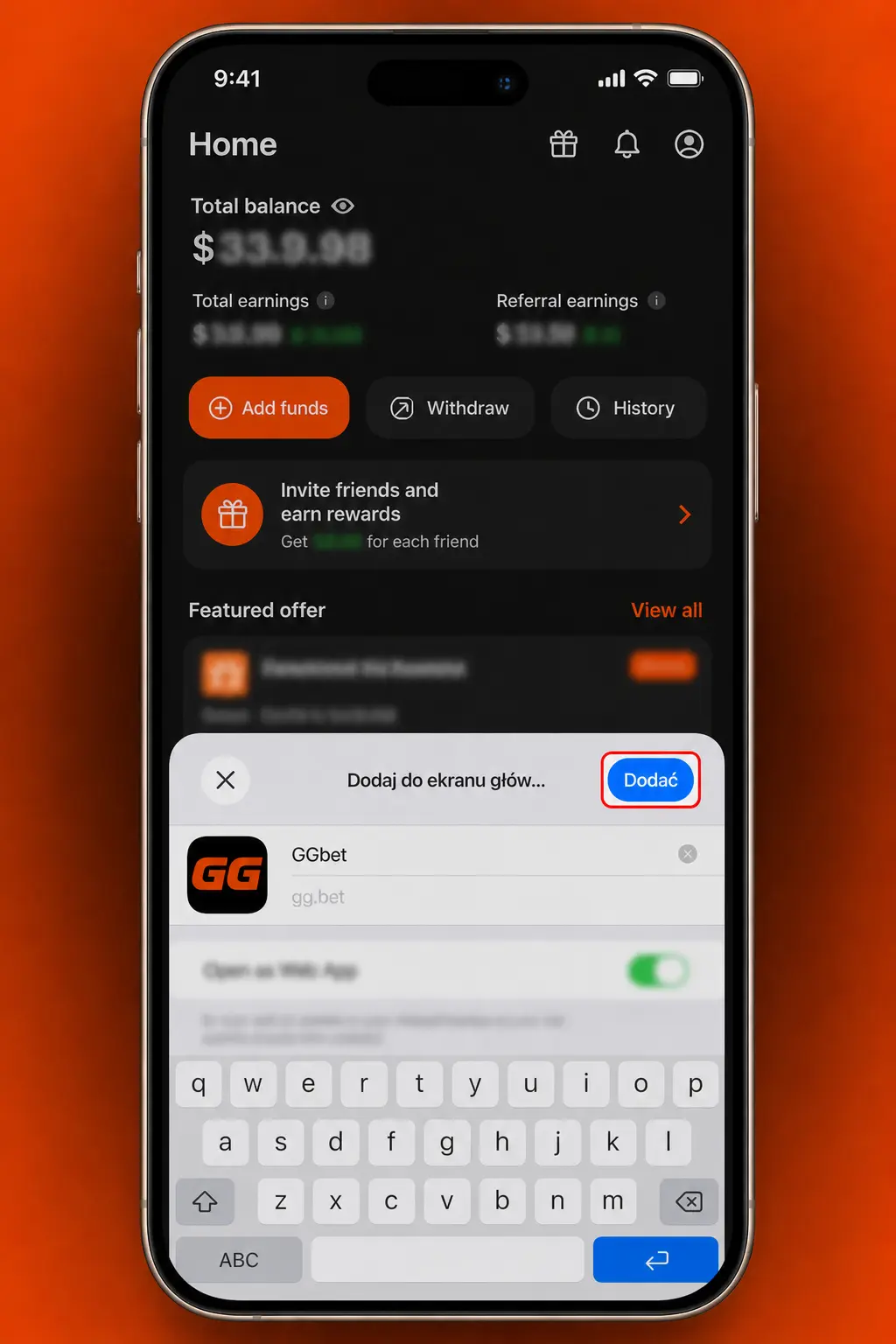 Instrukcja instalacji aplikacji GGbet Aviator na iOS jako PWA z ekranu głównego iPhone'a