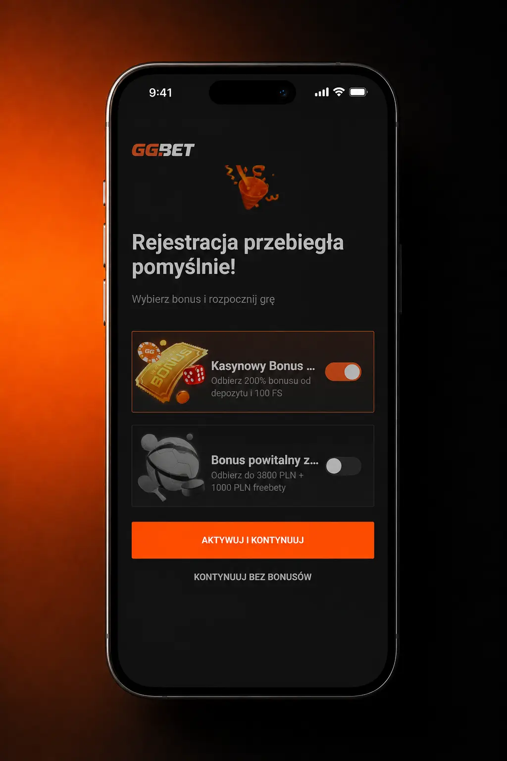 Instrukcja odbioru bonusu powitalnego GGbet: rejestracja, wpłata minimum 40 PLN i aktywacja bonusu w kasie