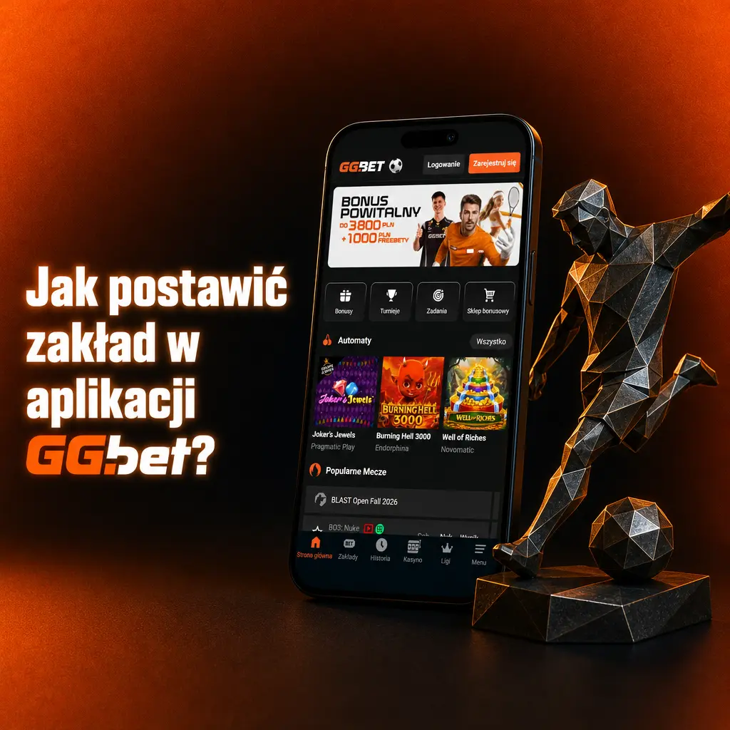 Instrukcja krokowa, jak postawić zakład w aplikacji GGbet: wybór meczu, kursu, stawki i potwierdzenie kuponu.