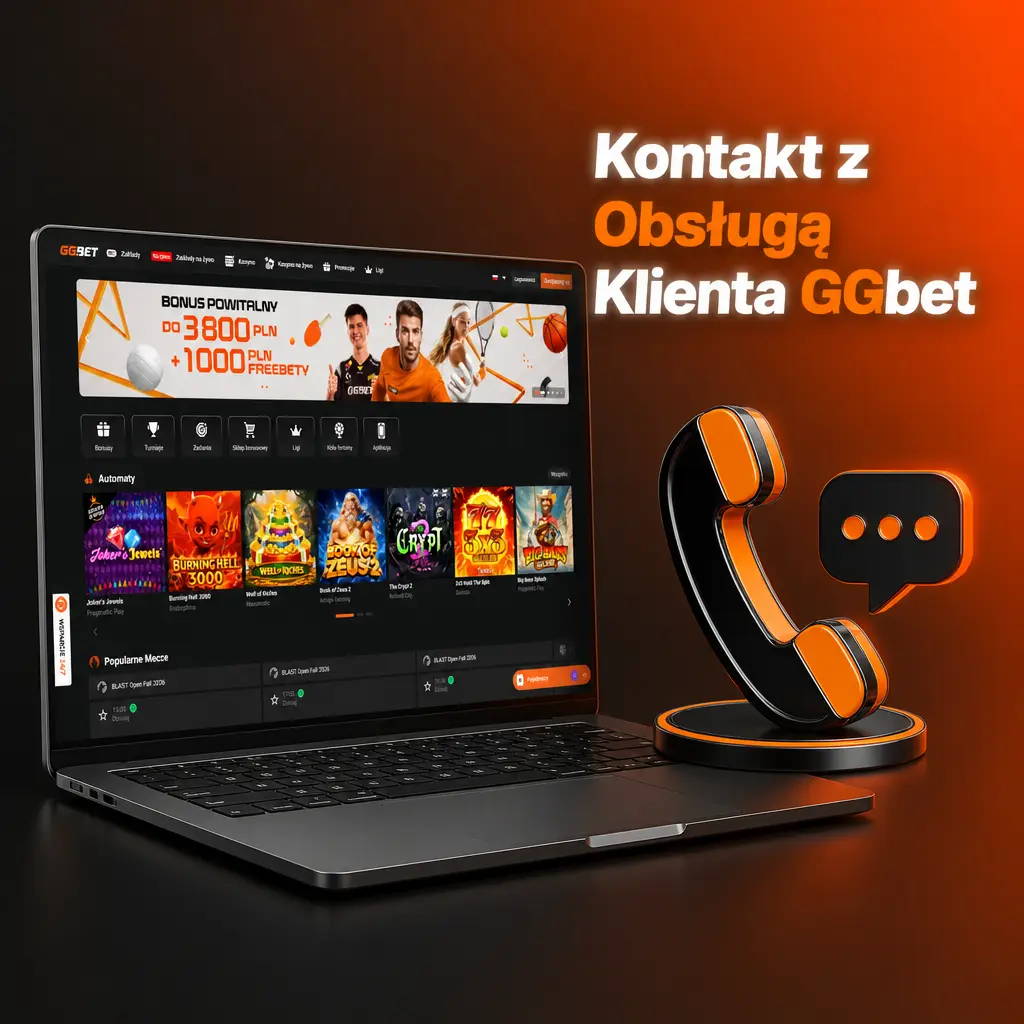 Kontakt z obsługą klienta GGbet: czat na żywo 24/7, e-mail support@ggbet.com oraz formularz kontaktowy na koncie gracza.