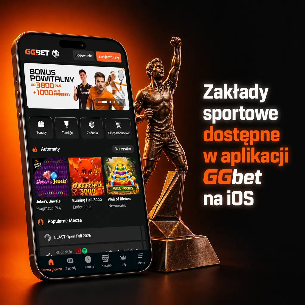 Zakłady sportowe w aplikacji GGbet na iOS: piłka nożna, koszykówka, tenis, esport i inne dyscypliny