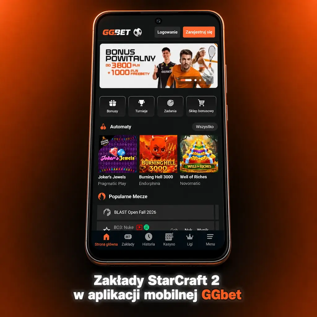 Zakłady live na StarCraft II w aplikacji mobilnej GGbet na Androida i iOS z powiadomieniami push o kursach